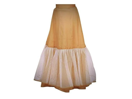 Sianna Collections Cotton Full Length Petticoat/Camisole/Slip/Spaghetti/Cancan Skirt, Pack of 1 Cream