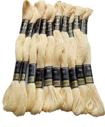 Anchor Cross Stich/Long Stich Embroidery Cotton Threads,Pack of 25, 8 Mt Each Skeins (Multicolour (25 Shades X 2 Each - 50 skeins))