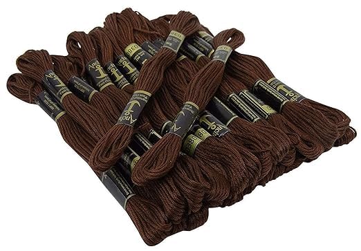 Anchor Cross Stich/Long Stich Embroidery Cotton Threads,Pack of 25, 8 Mt Each Skeins (Multicolour (25 Shades X 2 Each - 50 skeins))