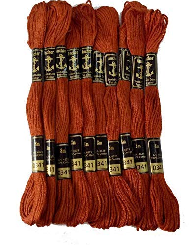 Anchor Cross Stich/Long Stich Embroidery Cotton Threads,Pack of 25, 8 Mt Each Skeins (Multicolour (25 Shades X 2 Each - 50 skeins))