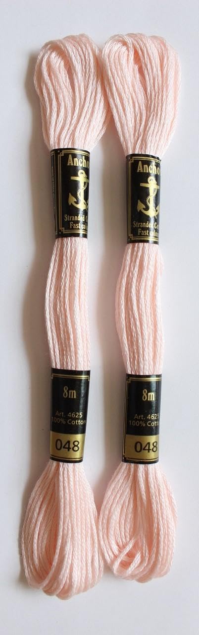 Anchor Cross Stich/Long Stich Embroidery Cotton Threads,Pack of 25, 8 Mt Each Skeins (Multicolour (25 Shades X 2 Each - 50 skeins))