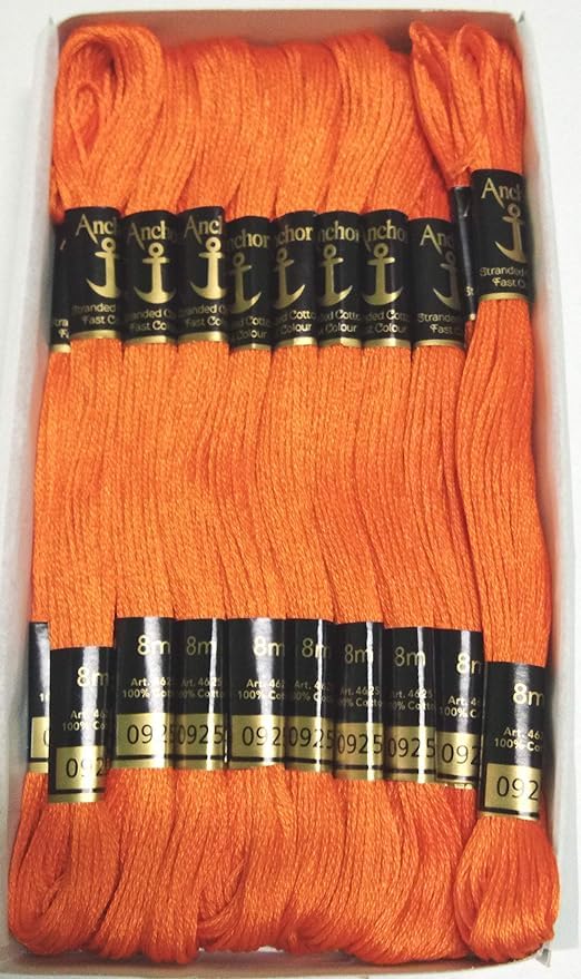 Anchor Cross Stich/Long Stich Embroidery Cotton Threads,Pack of 25, 8 Mt Each Skeins (Multicolour (25 Shades X 2 Each - 50 skeins))