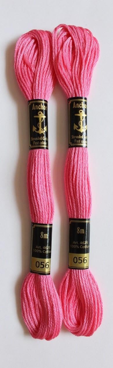 Anchor Cross Stich/Long Stich Embroidery Cotton Threads,Pack of 25, 8 Mt Each Skeins (Multicolour (25 Shades X 2 Each - 50 skeins))