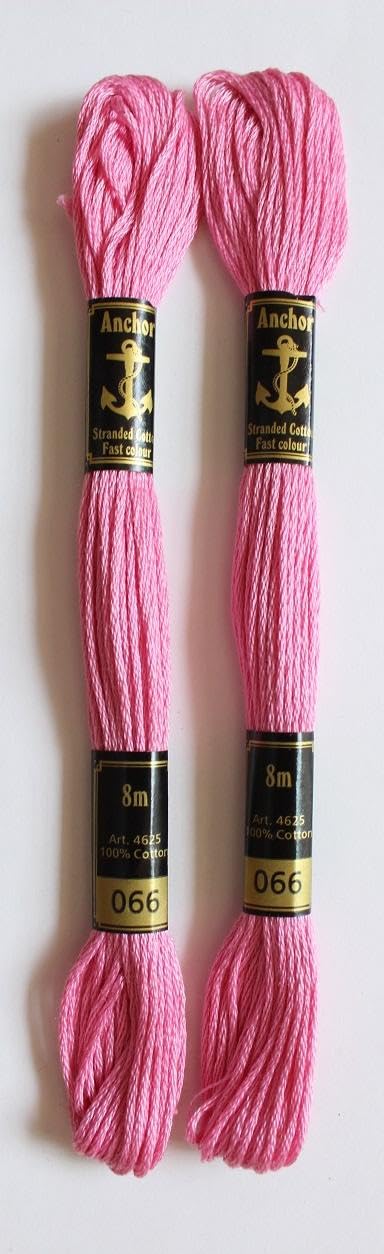 Anchor Cross Stich/Long Stich Embroidery Cotton Threads,Pack of 25, 8 Mt Each Skeins (Multicolour (25 Shades X 2 Each - 50 skeins))