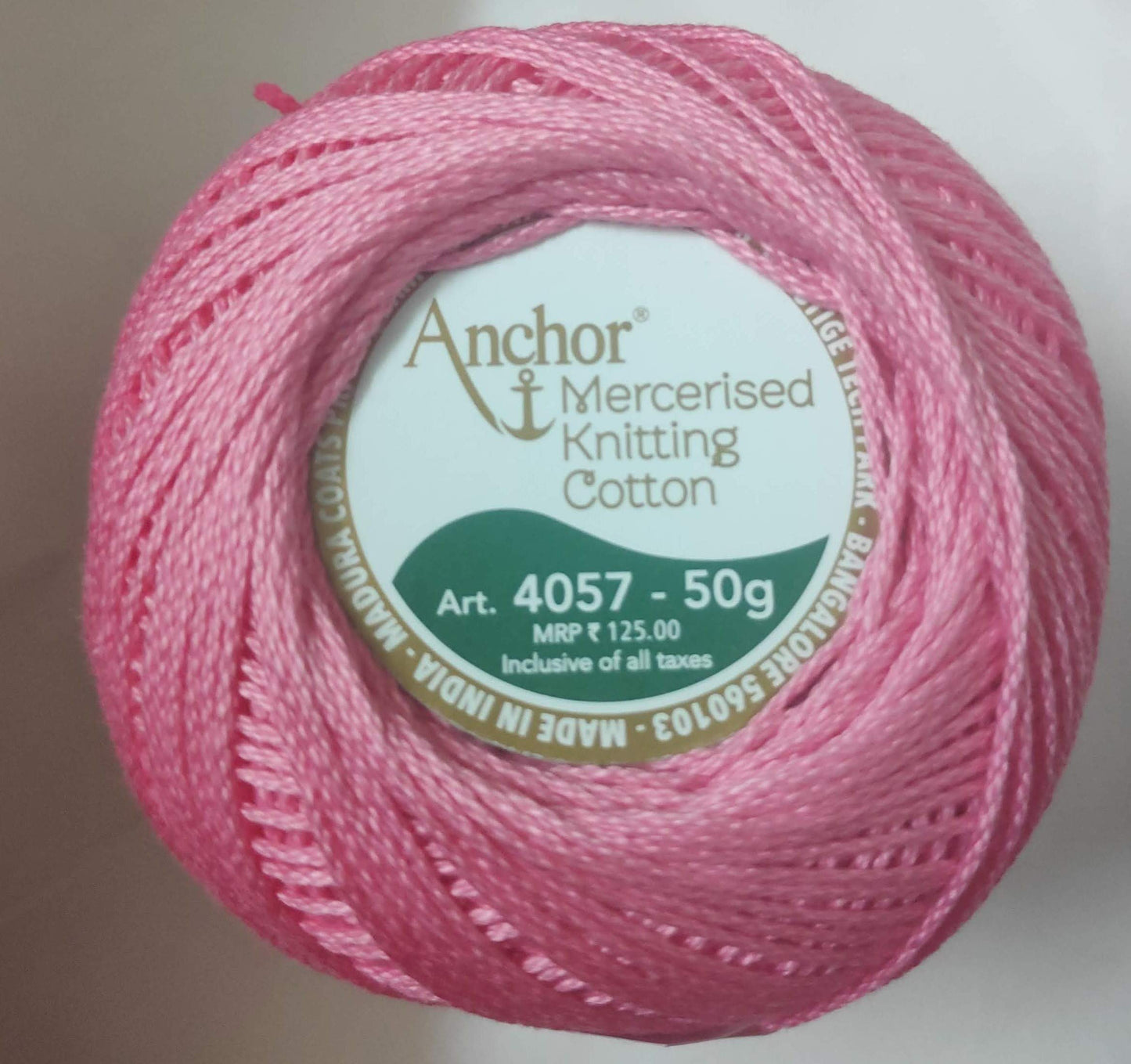 Anchor Mercerised Knitting Cotton Fast Colour 50grams Ball-Pink 4057-52 (Pink52-10, 10)