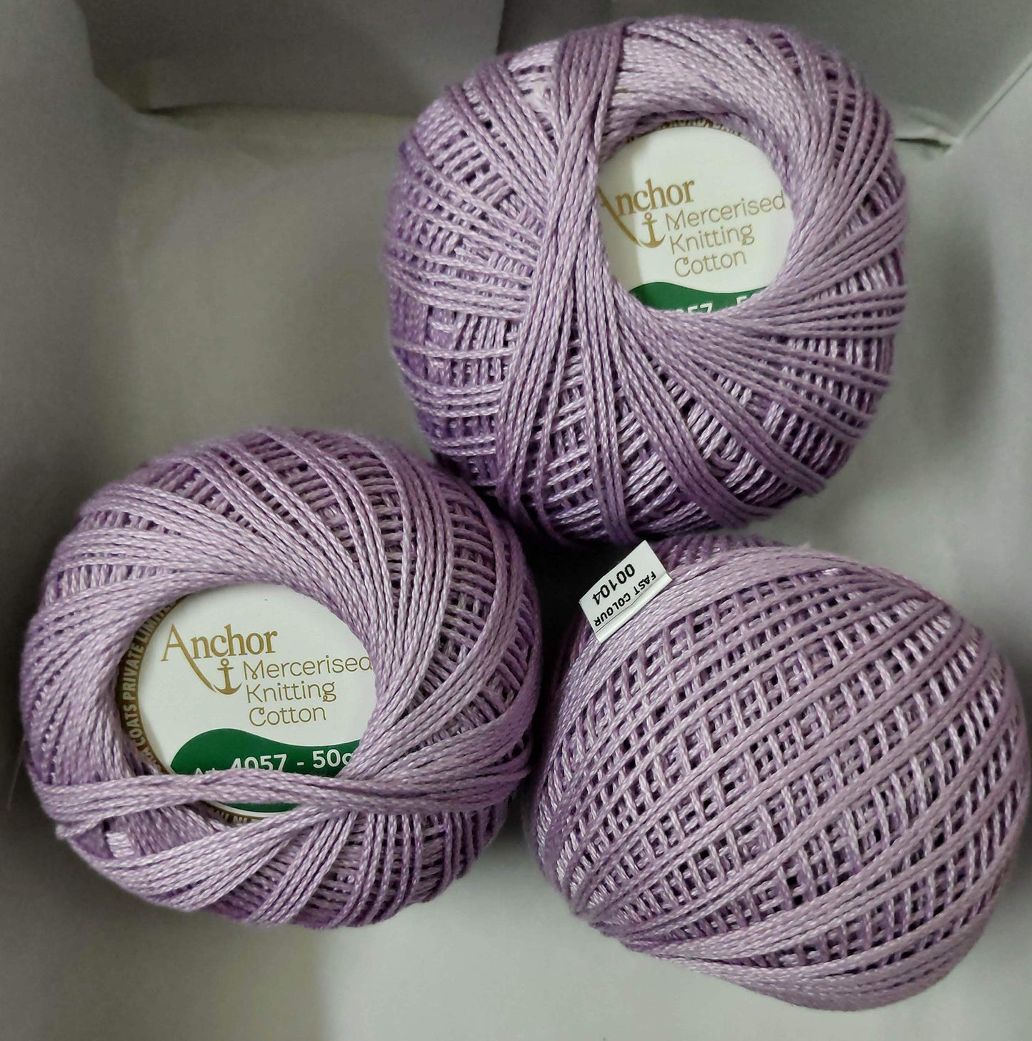 Anchor Mercerised Knitting Cotton Fast Colour-Lavender Light 4057 -0104 - 50g (Lavender104-1, 1)