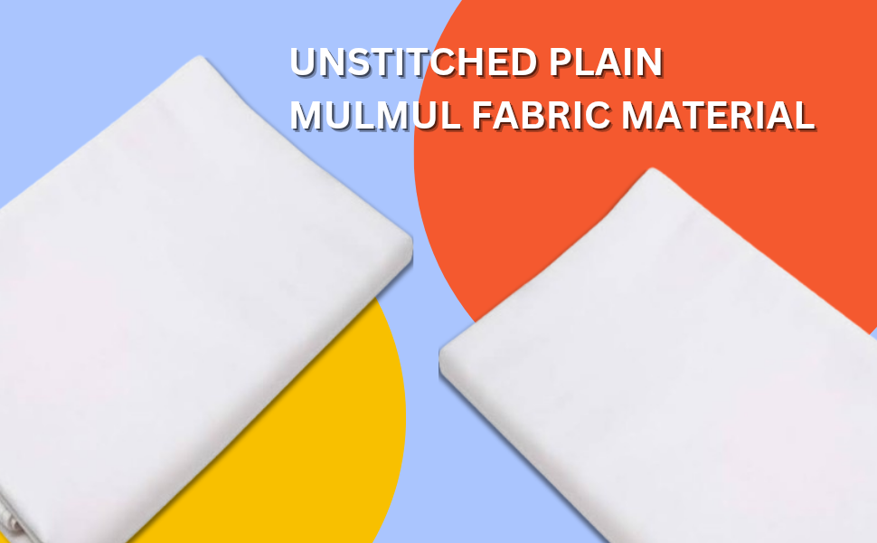 Unstitched Plain Mulmul Fabric 3 metre