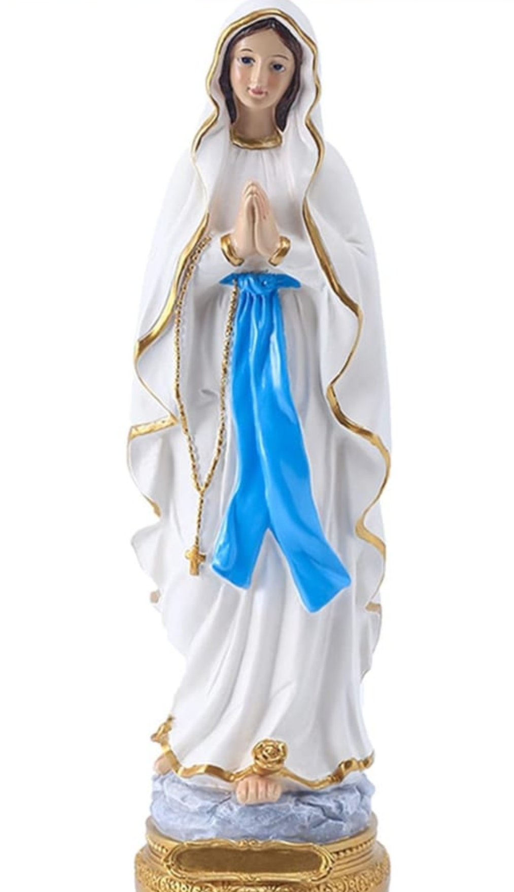 Lourdes Virgin Mary Statue, 16 Inch Catholic Blessed Virgin Mother Mary Statues, Catholic Gift Resin Virgin Mary Figurines, Suitable for Religious and Home Decor, Filling Indoor Space (16 Inch)